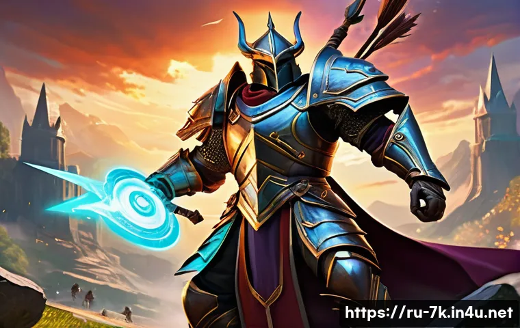 세븐나이츠 친선전 활용법 - A detailed fantasy battle scene showcasing a balanced team composition in friendly matches: a heavil...